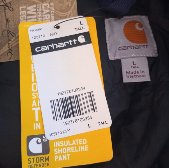 NWT Carhartt Storm Defender Insulated Shoreline Pant With Waterproof Sealing - Picture 6 of 9